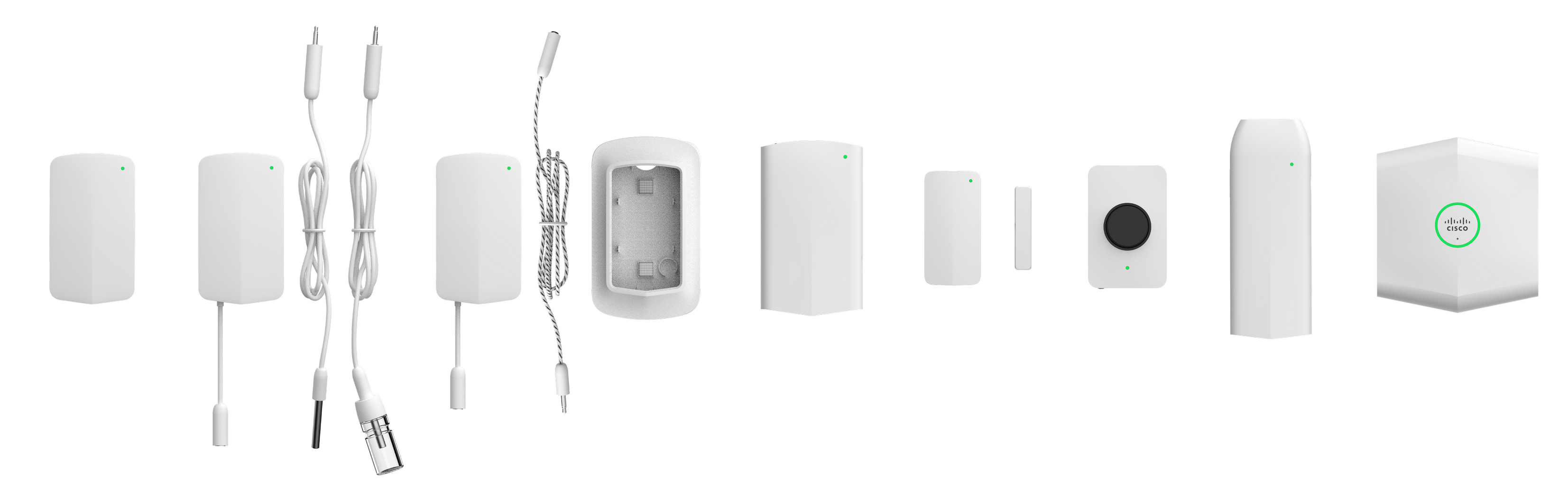 Several IoT devices in a line