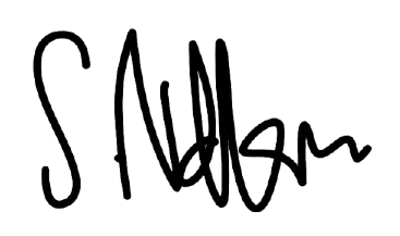 S Ndlovu signature in black